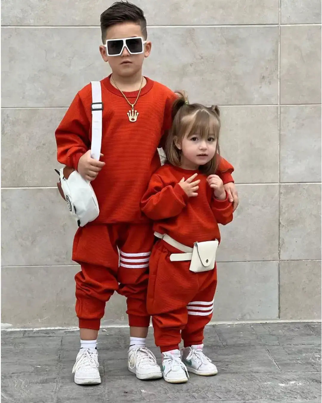 Orange Striped Tracksuit Set β Unisex 2β7Y